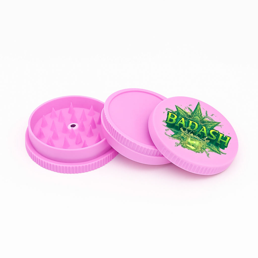 BAD ASH Pink Skull Plastic Herb Grinder